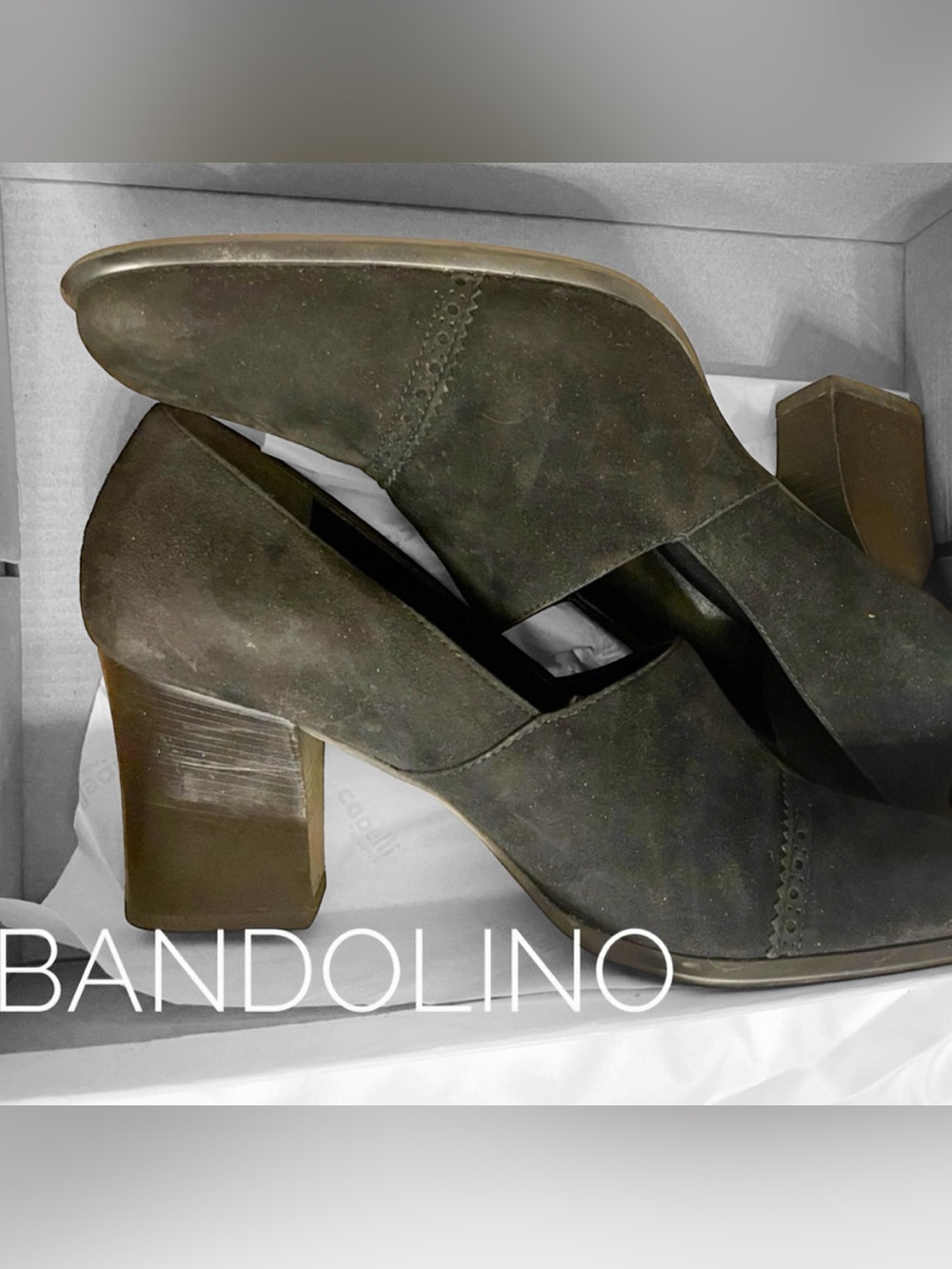 👞Bandolino suede black block heels